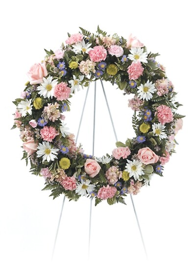 Mixed Flowers Standing Wreath